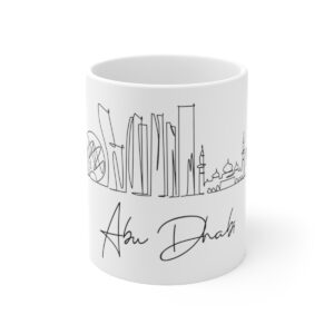 Abu Dhabi City Skyline UAE White Mug 11oz Ceramic