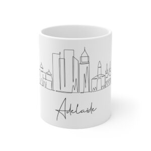 Adelaide City Skyline White Mug 11oz Ceramic