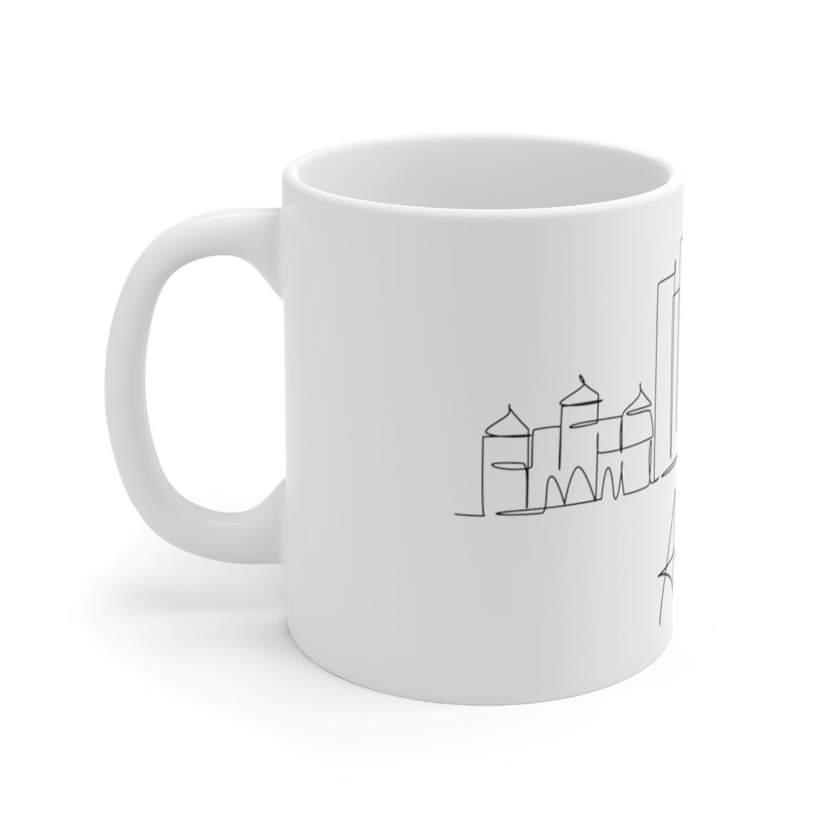 Adelaide City Skyline White Mug 11oz Ceramic - Image 2