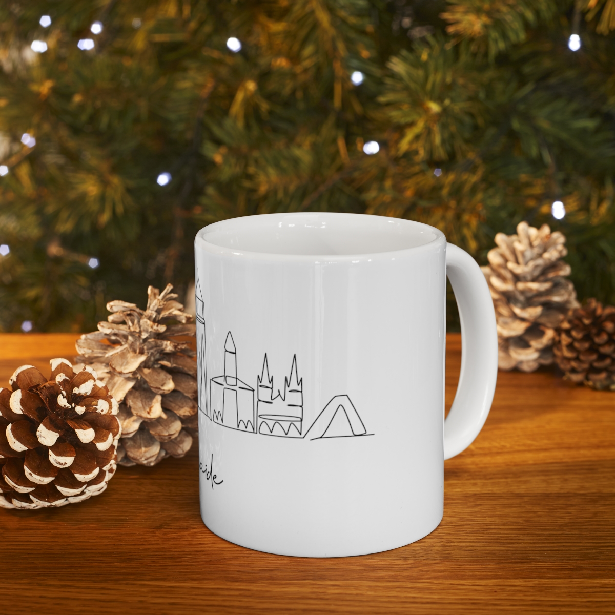 Adelaide City Skyline White Mug 11oz Ceramic - Image 9