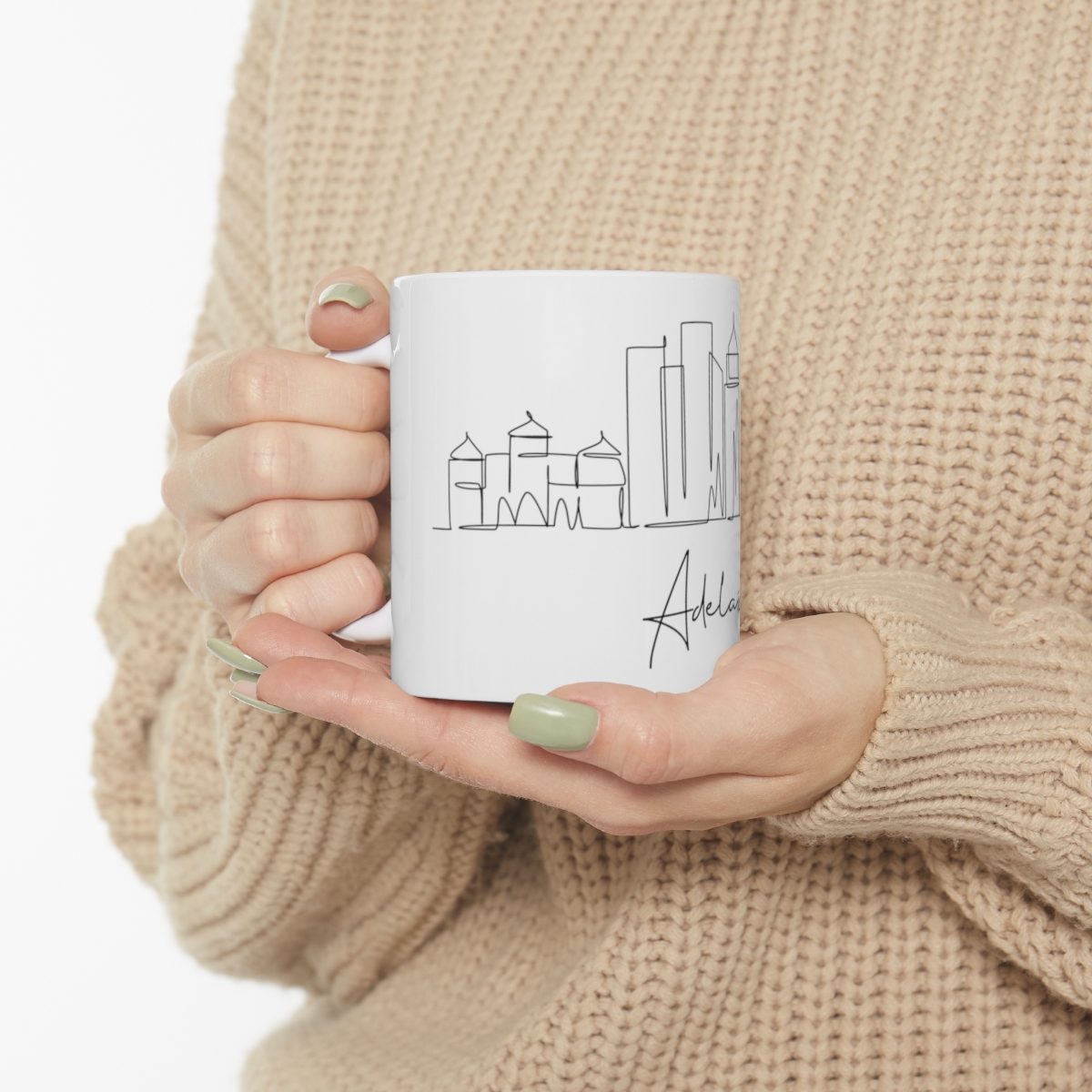 Adelaide City Skyline White Mug 11oz Ceramic - Image 10