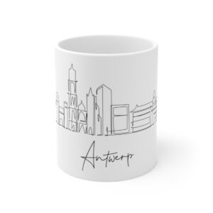 Antwerp City Skyline White Mug 11oz Ceramic