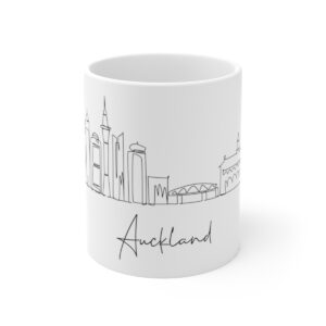 Auckland City Skyline New Zealand White Mug 11oz Ceramic
