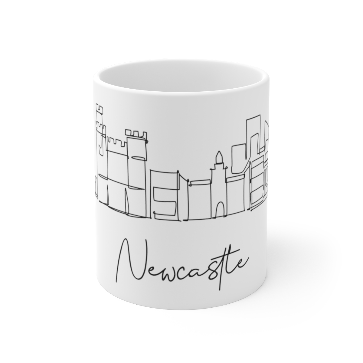 Newcastle City Skyline White Mug 11oz Ceramic