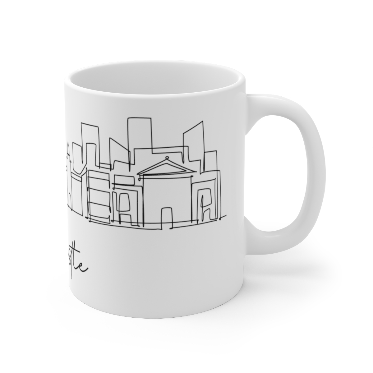 Newcastle City Skyline White Mug 11oz Ceramic - Image 3