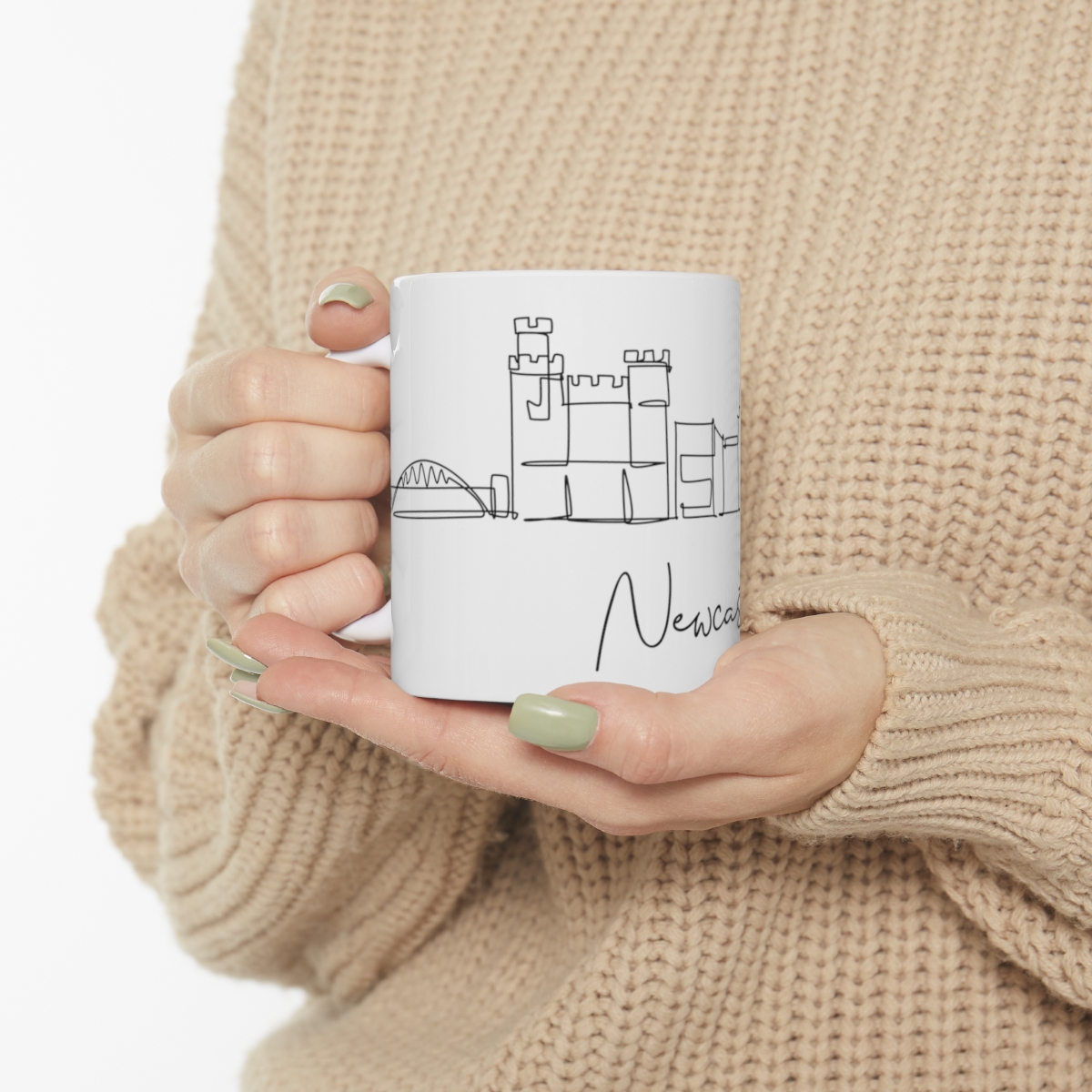 Newcastle City Skyline White Mug 11oz Ceramic - Image 10