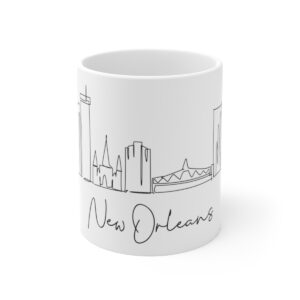 New Orleans City Skyline White Mug 11oz Ceramic