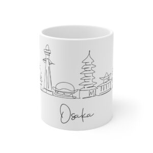 Osaka City Skyline Japan White Mug 11oz Ceramic