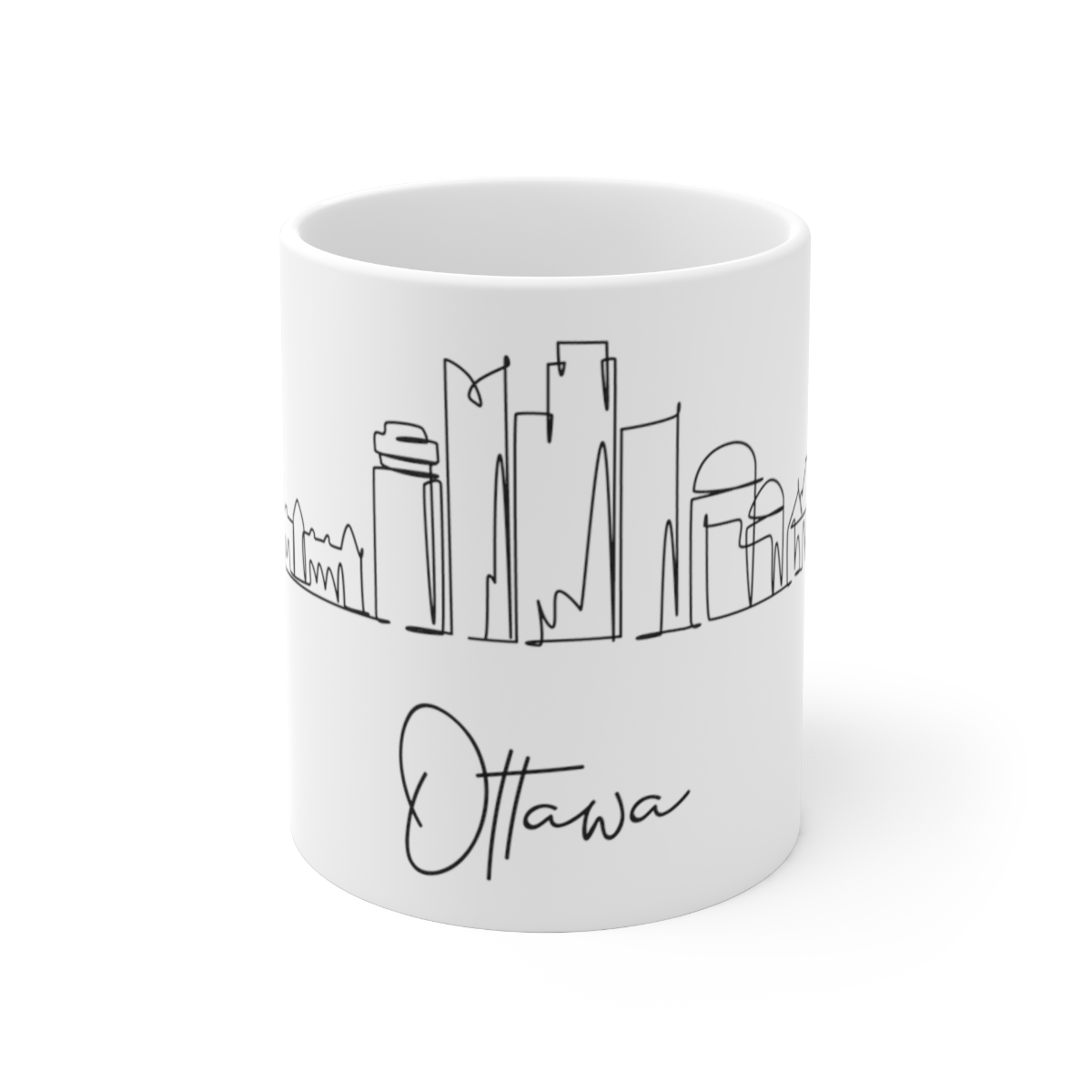 Ottawa City Skyline Canada White Mug 11oz Ceramic