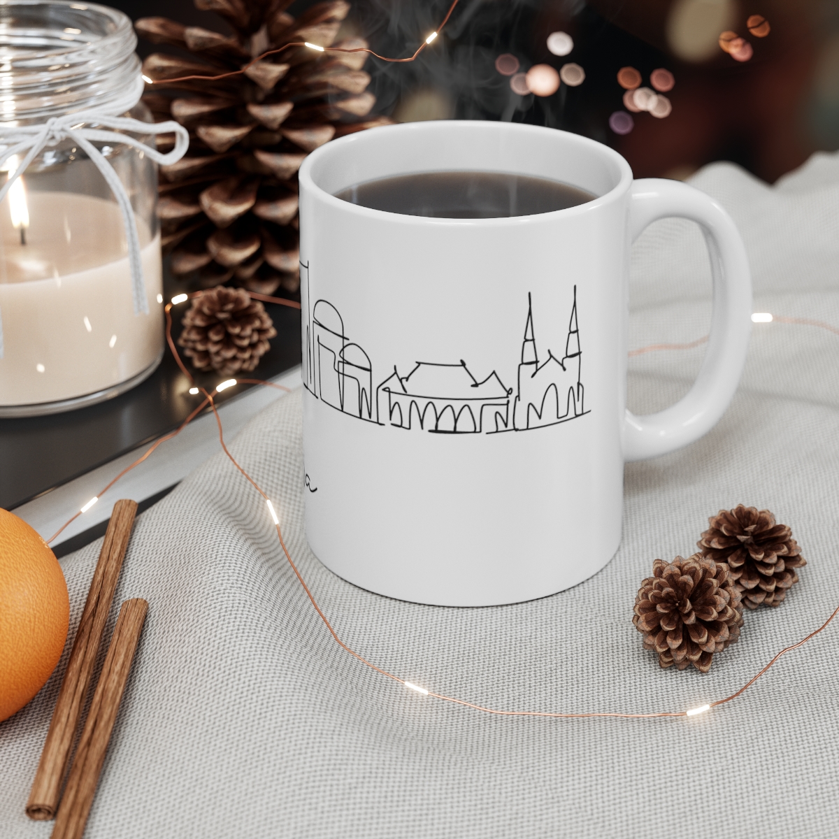 Ottawa City Skyline Canada White Mug 11oz Ceramic - Image 4
