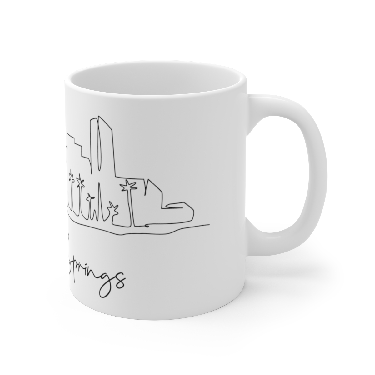 Palm Springs City Skyline White Mug 11oz Ceramic - Image 3