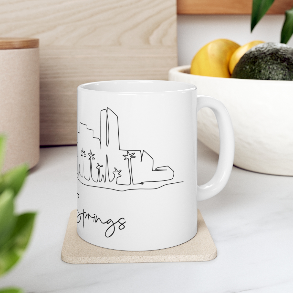 Palm Springs City Skyline White Mug 11oz Ceramic - Image 7