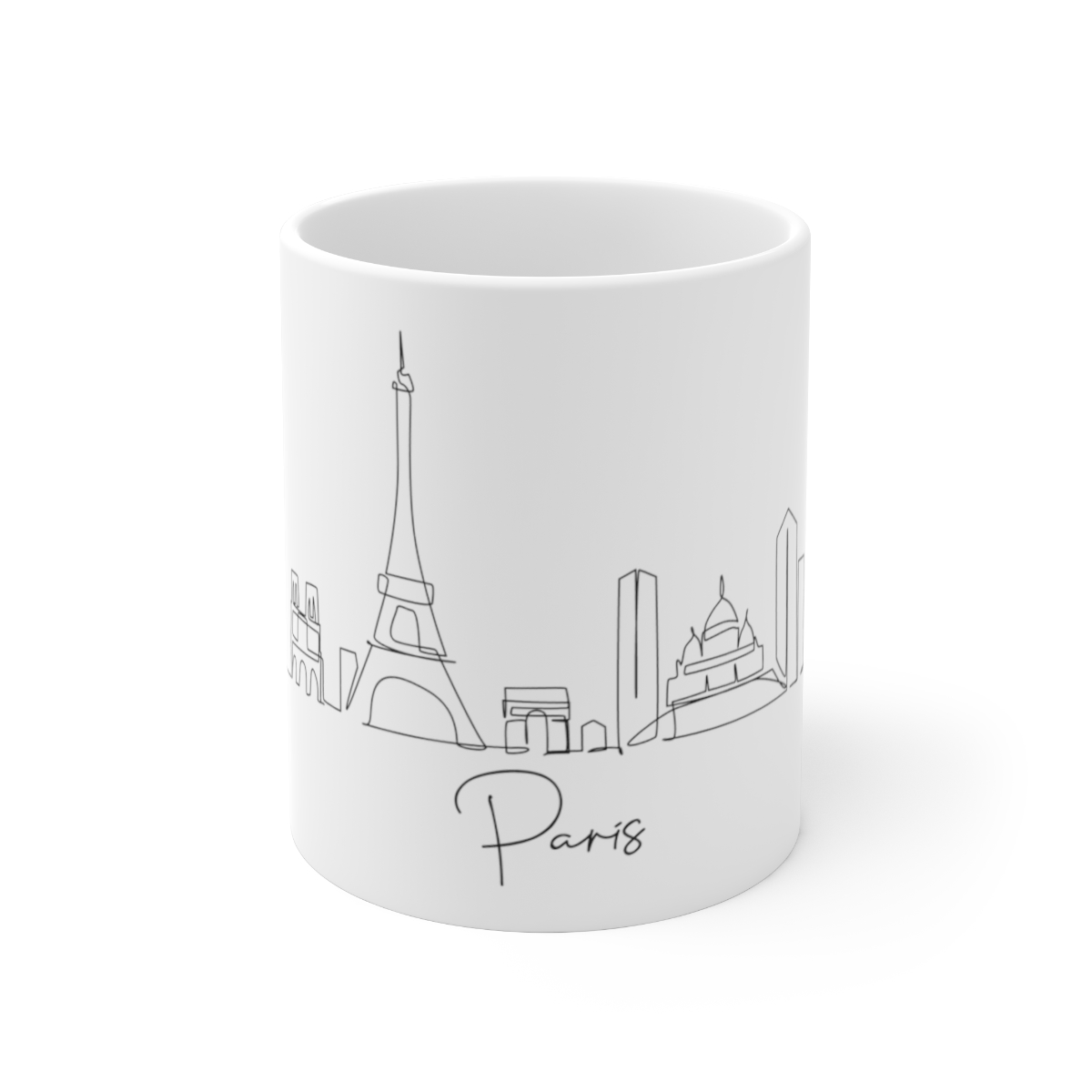 Paris City Skyline France White Mug 11oz Ceramic