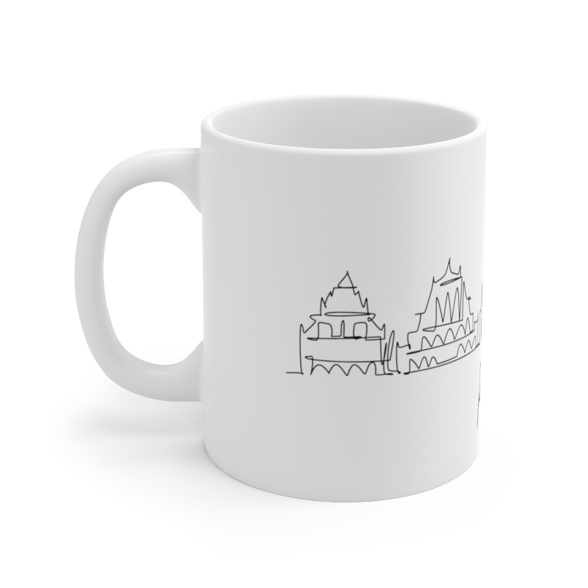 Riga City Skyline Latvia White Mug 11oz Ceramic - Image 2