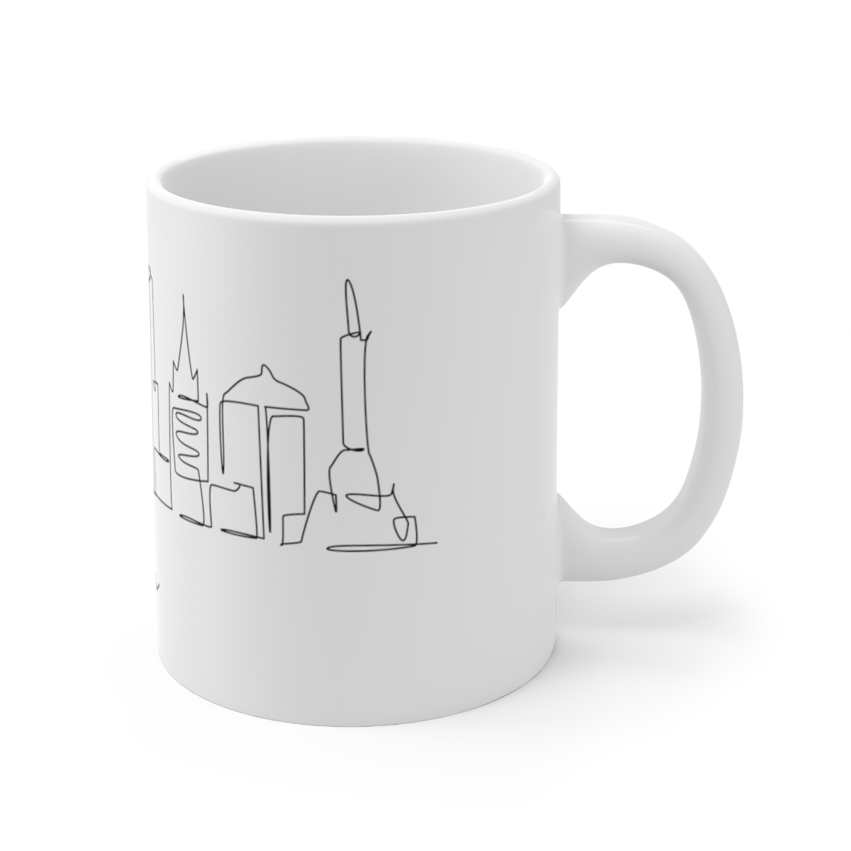 Riga City Skyline Latvia White Mug 11oz Ceramic - Image 3