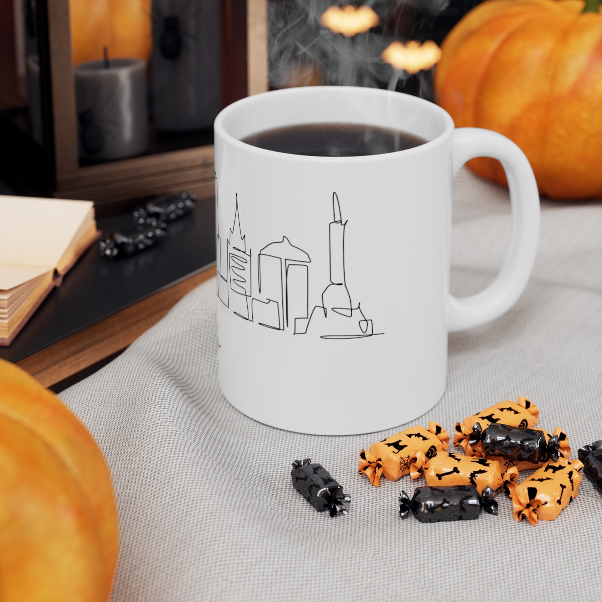 Riga City Skyline Latvia White Mug 11oz Ceramic - Image 6