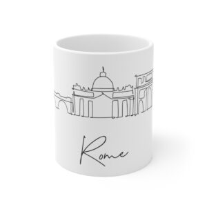 Rome City Skyline Italy White Mug 11oz Ceramic