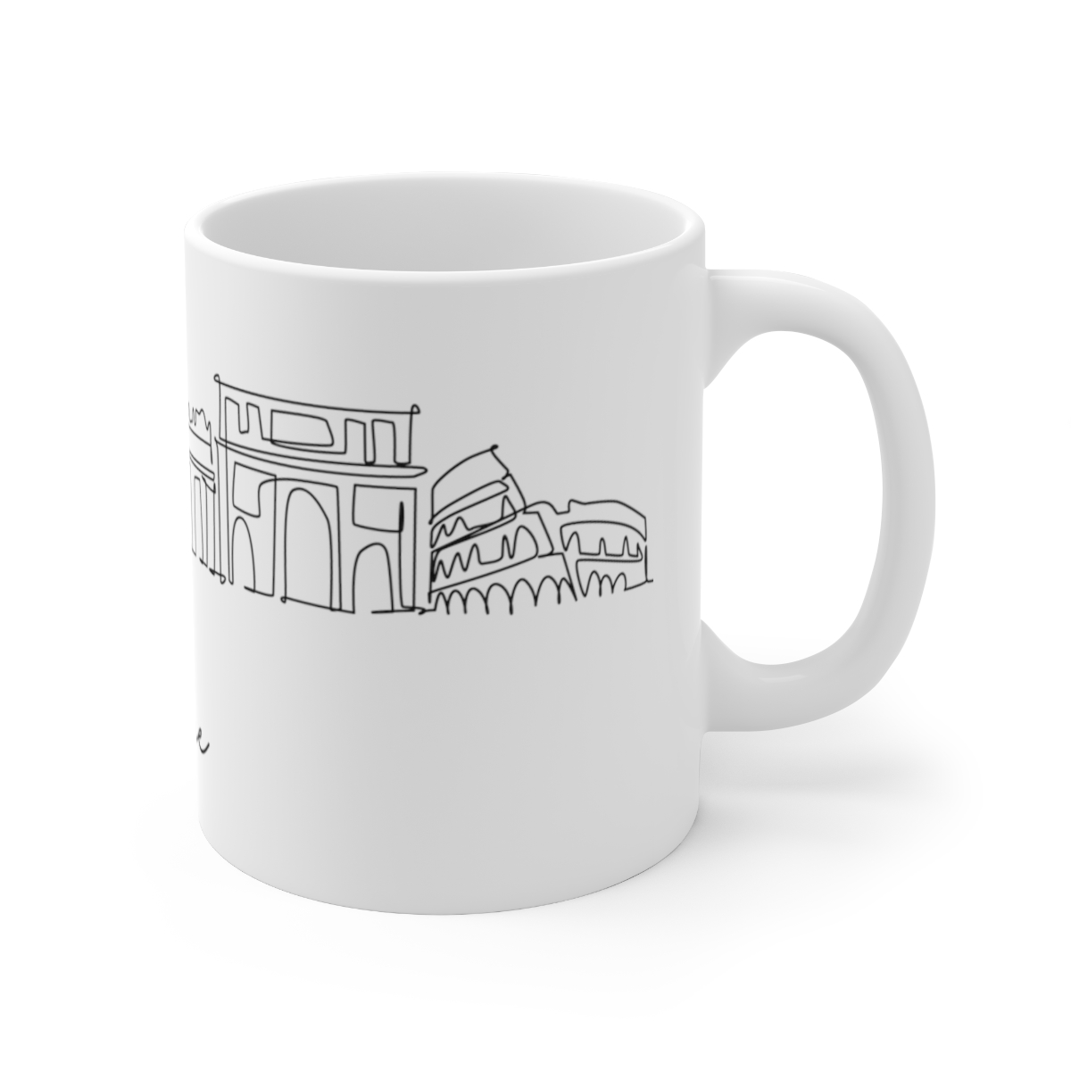 Rome City Skyline Italy White Mug 11oz Ceramic - Image 3