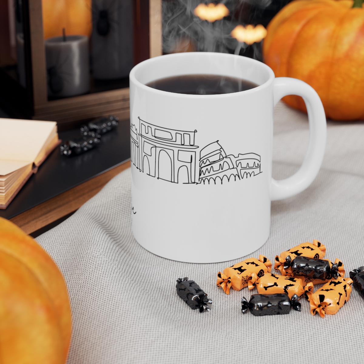 Rome City Skyline Italy White Mug 11oz Ceramic - Image 6