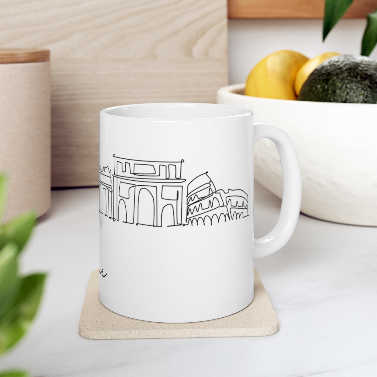 Rome City Skyline Italy White Mug 11oz Ceramic - Image 7