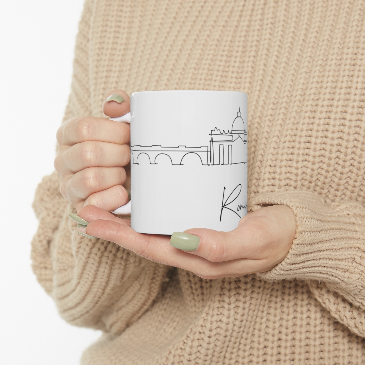 Rome City Skyline Italy White Mug 11oz Ceramic - Image 10