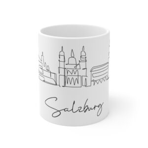 Salzburg City Skyline White Mug 11oz Ceramic