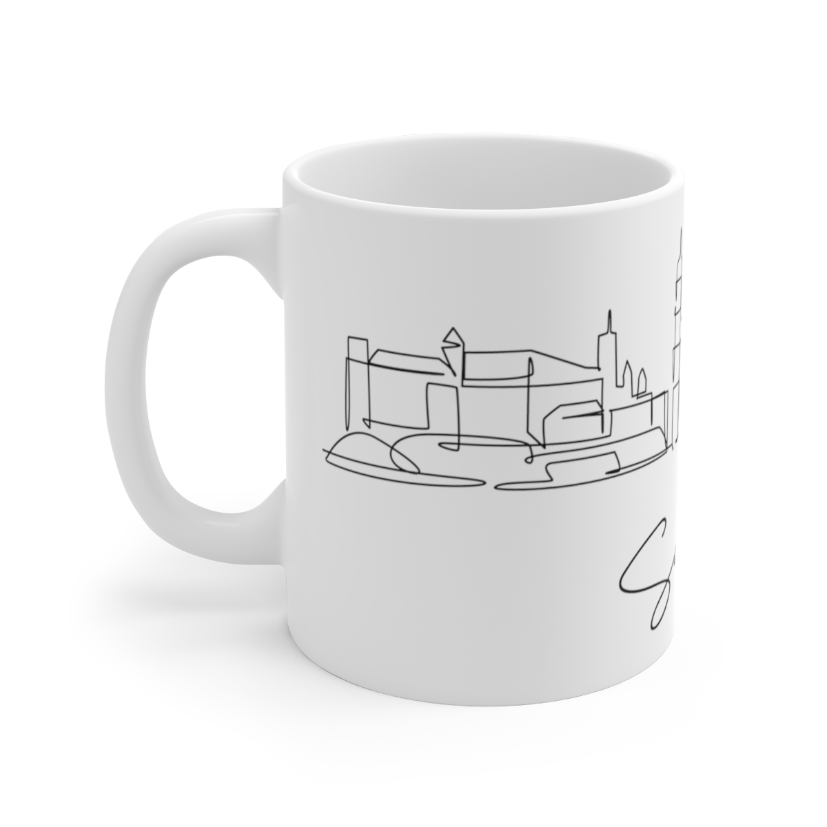 Salzburg City Skyline White Mug 11oz Ceramic - Image 2