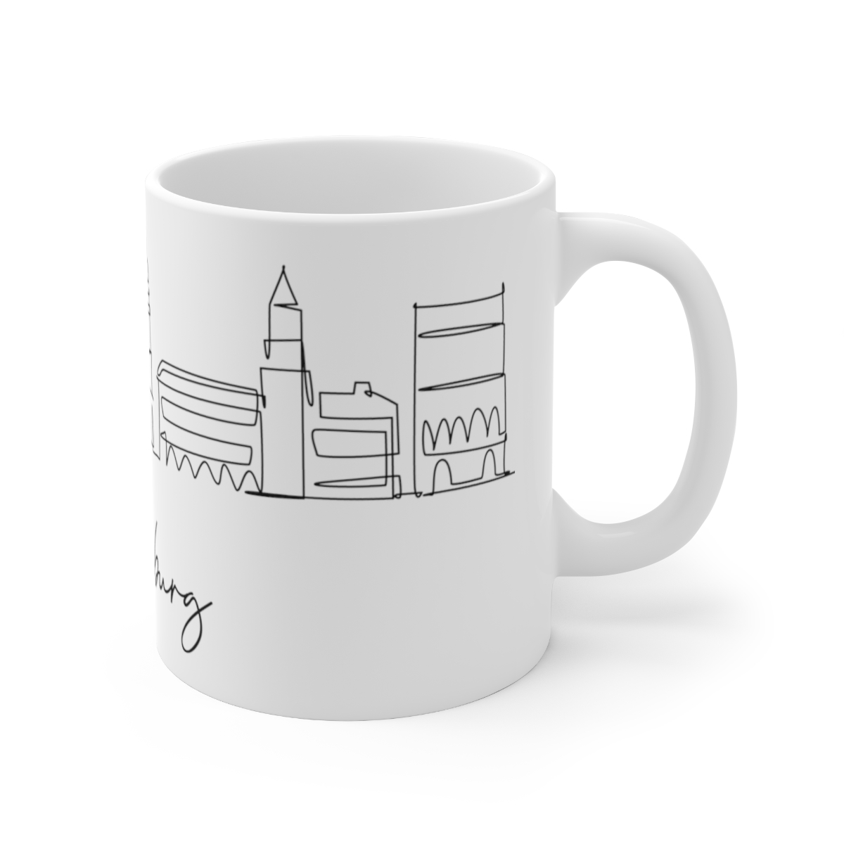 Salzburg City Skyline White Mug 11oz Ceramic - Image 3
