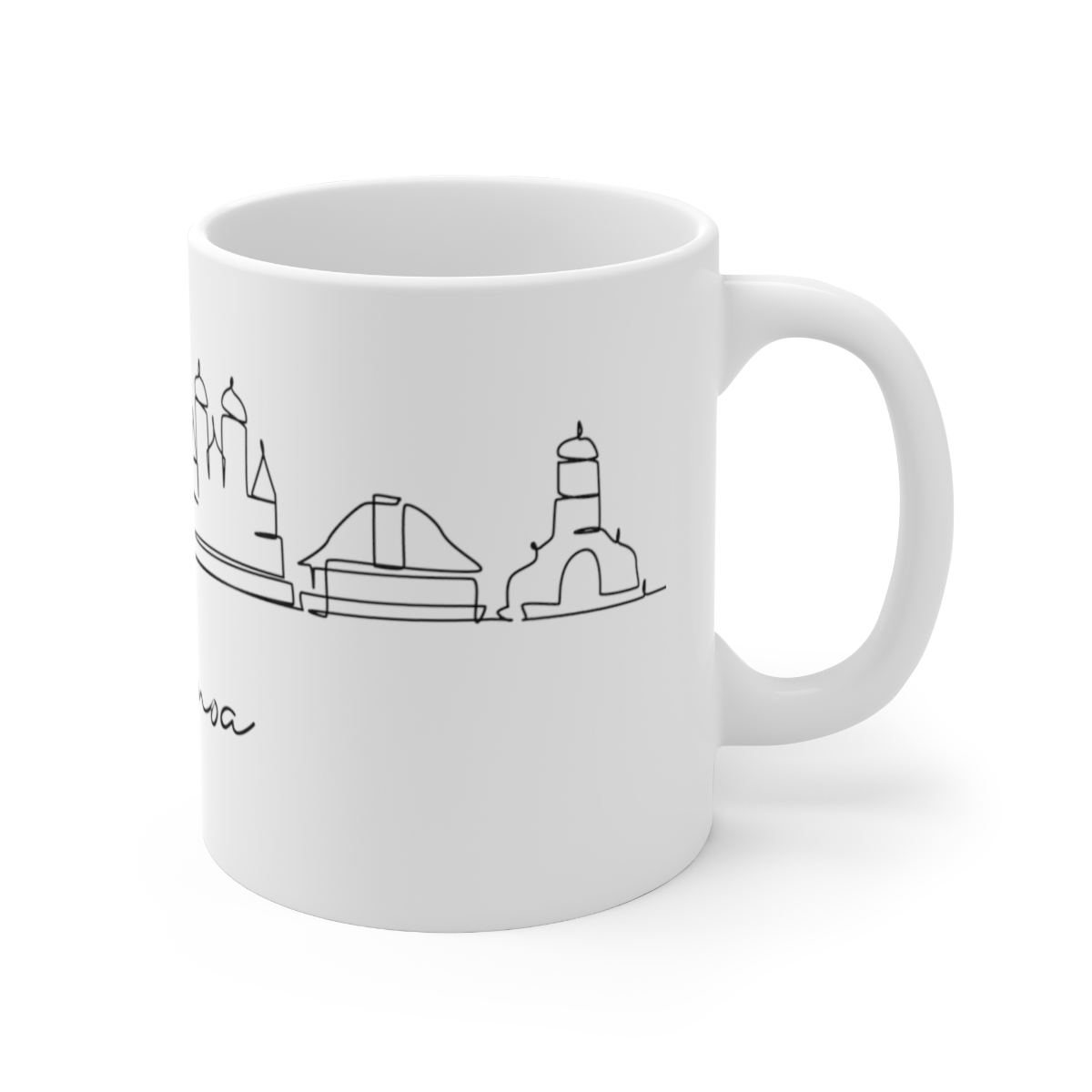 Samoa City Skyline Oceania White Mug 11oz Ceramic - Image 3