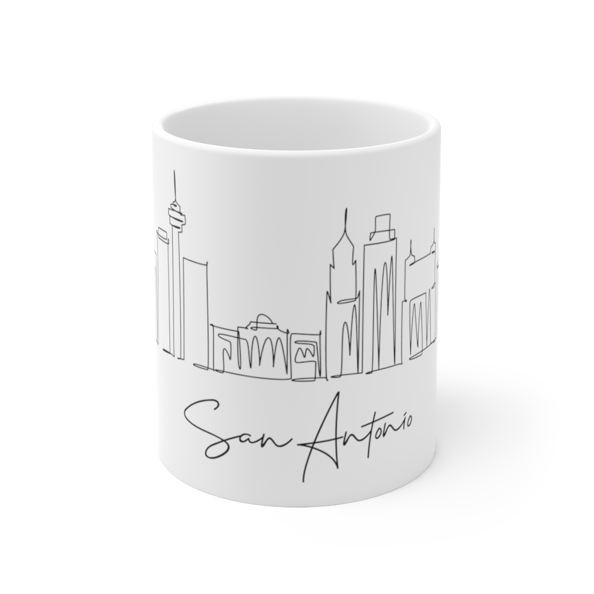 San Antonio City Skyline White Mug 11oz Ceramic