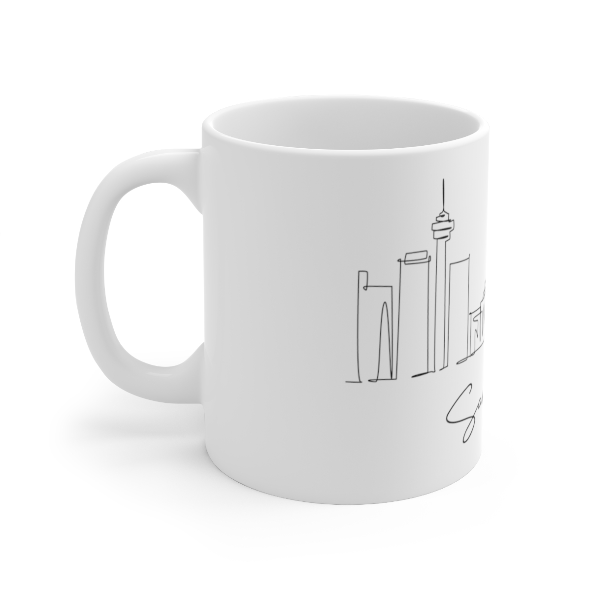 San Antonio City Skyline White Mug 11oz Ceramic - Image 2