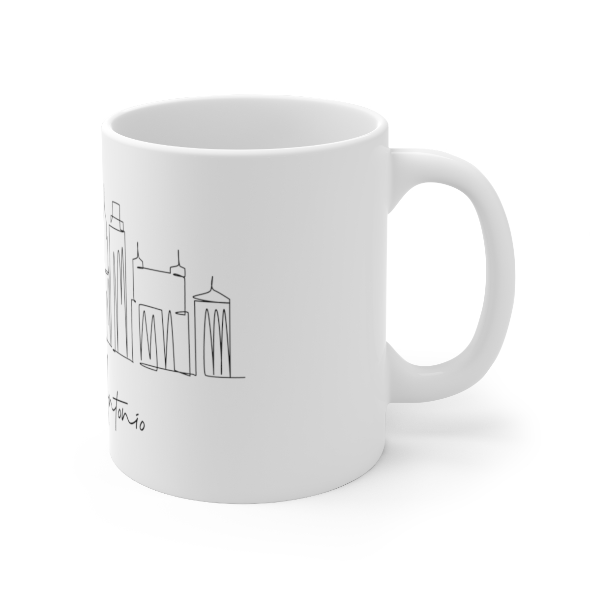 San Antonio City Skyline White Mug 11oz Ceramic - Image 3