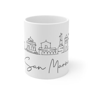 San Marino City Skyline White Mug 11oz Ceramic