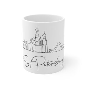 St Petersburg City Skyline White Mug 11oz Ceramic