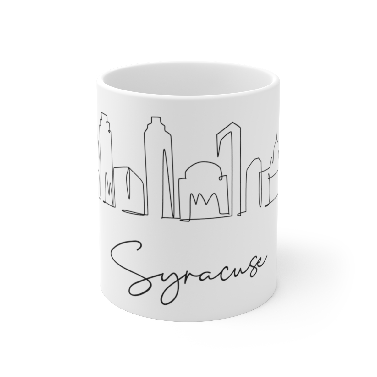 Syracuse City Skyline New York White Mug 11oz Ceramic