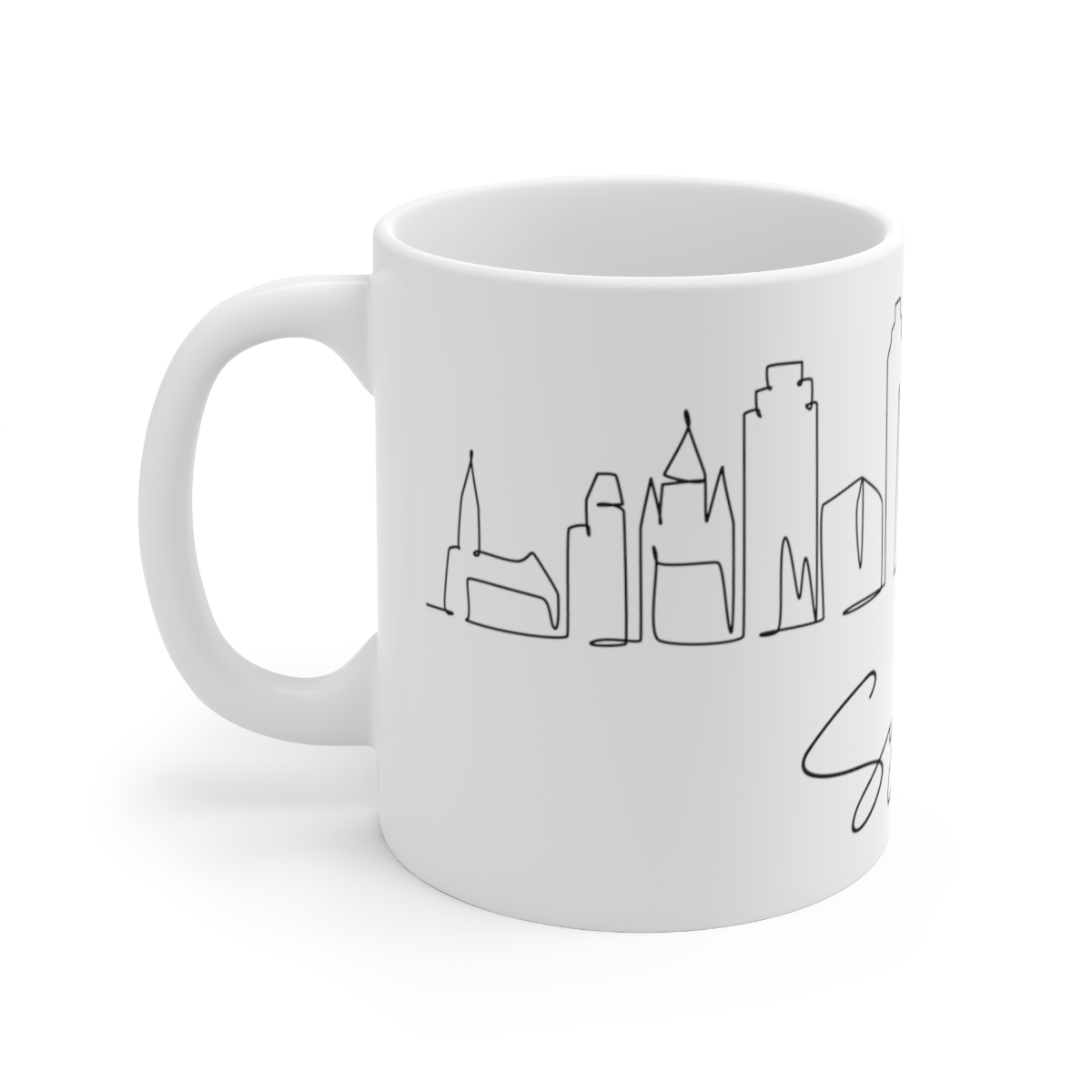 Syracuse City Skyline New York White Mug 11oz Ceramic - Image 2