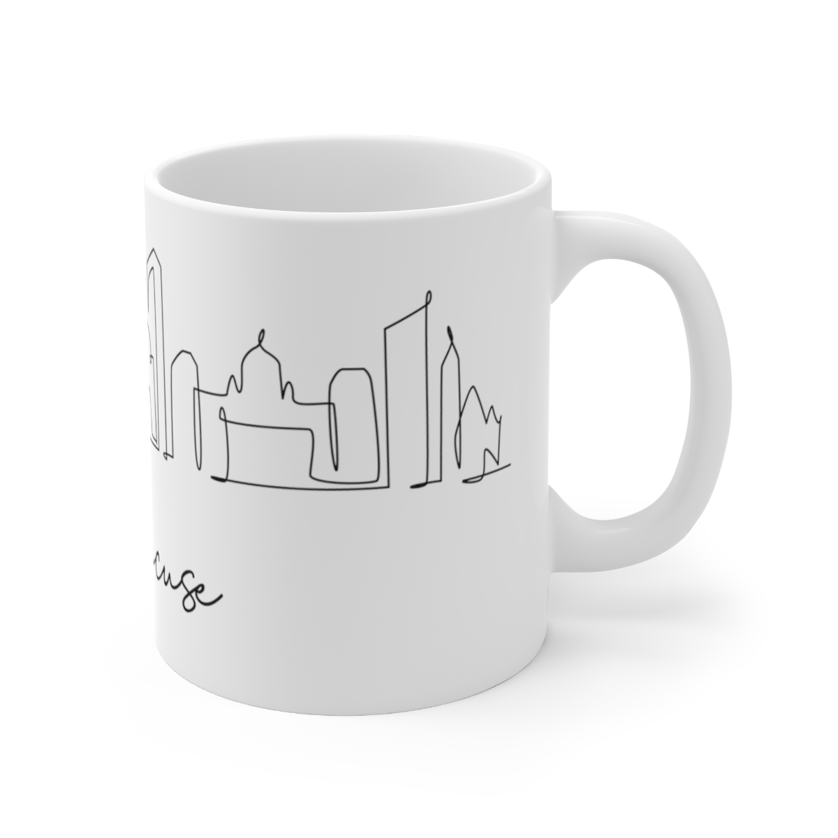Syracuse City Skyline New York White Mug 11oz Ceramic - Image 3