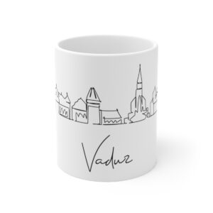 Vaduz City Skyline White Mug 11oz Ceramic