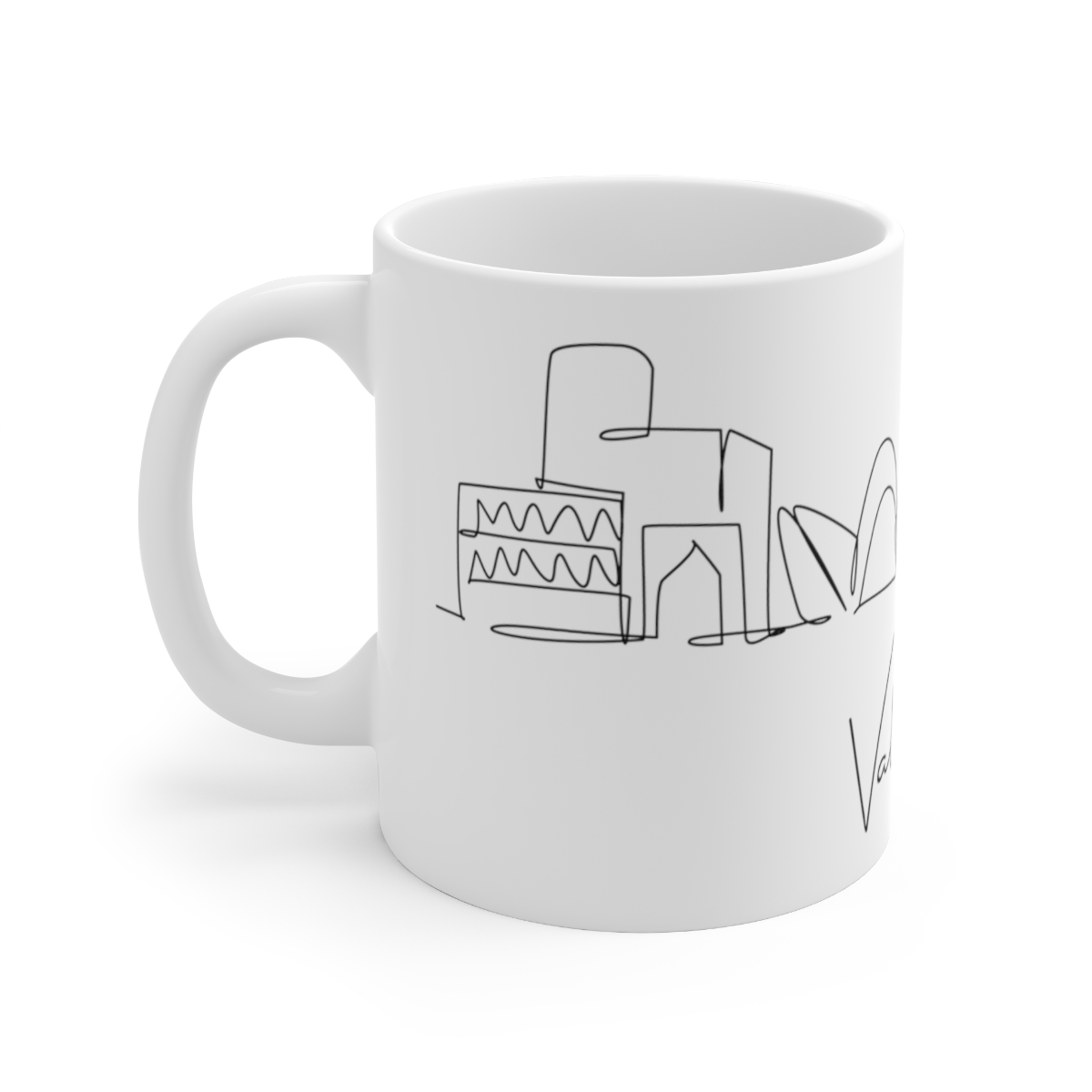 Valencia City Skyline White Mug 11oz Ceramic - Image 2
