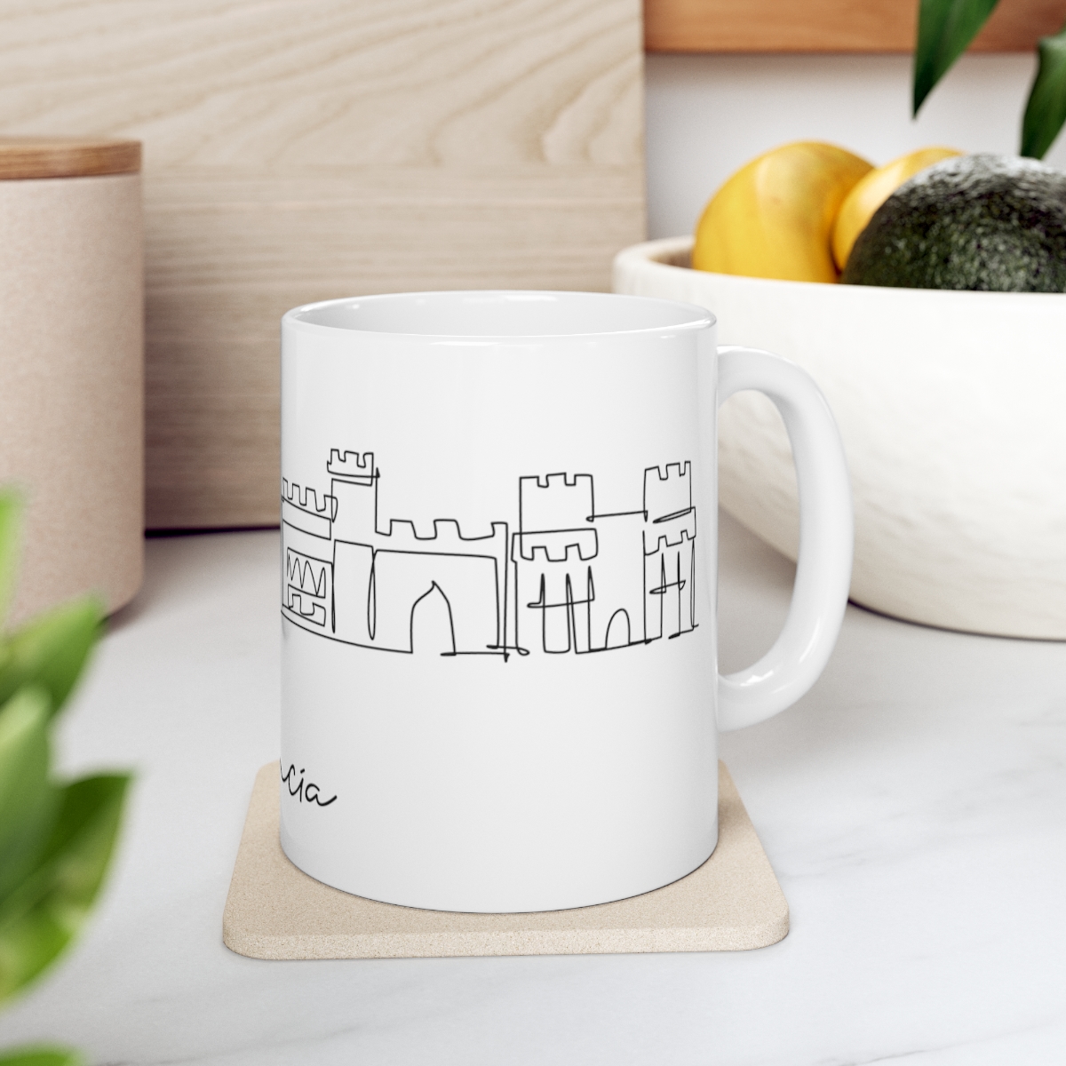 Valencia City Skyline White Mug 11oz Ceramic - Image 7