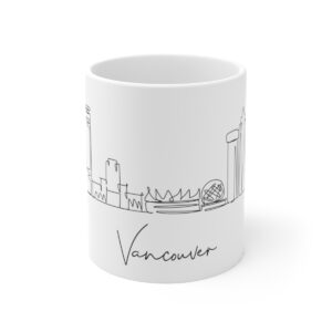 Vancouver City Skyline White Mug 11oz Ceramic
