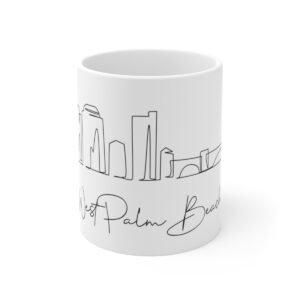 West Palm Beach City Skyline White Mug 11oz Ceramic