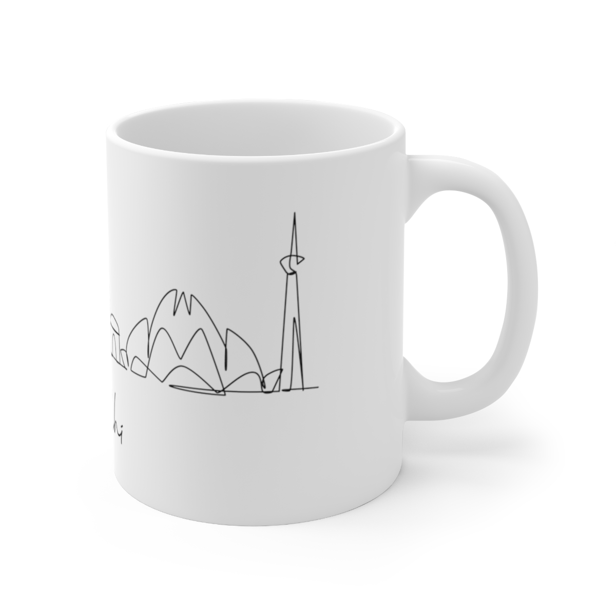 Delhi City Skyline India White Mug 11oz Ceramic - Image 3