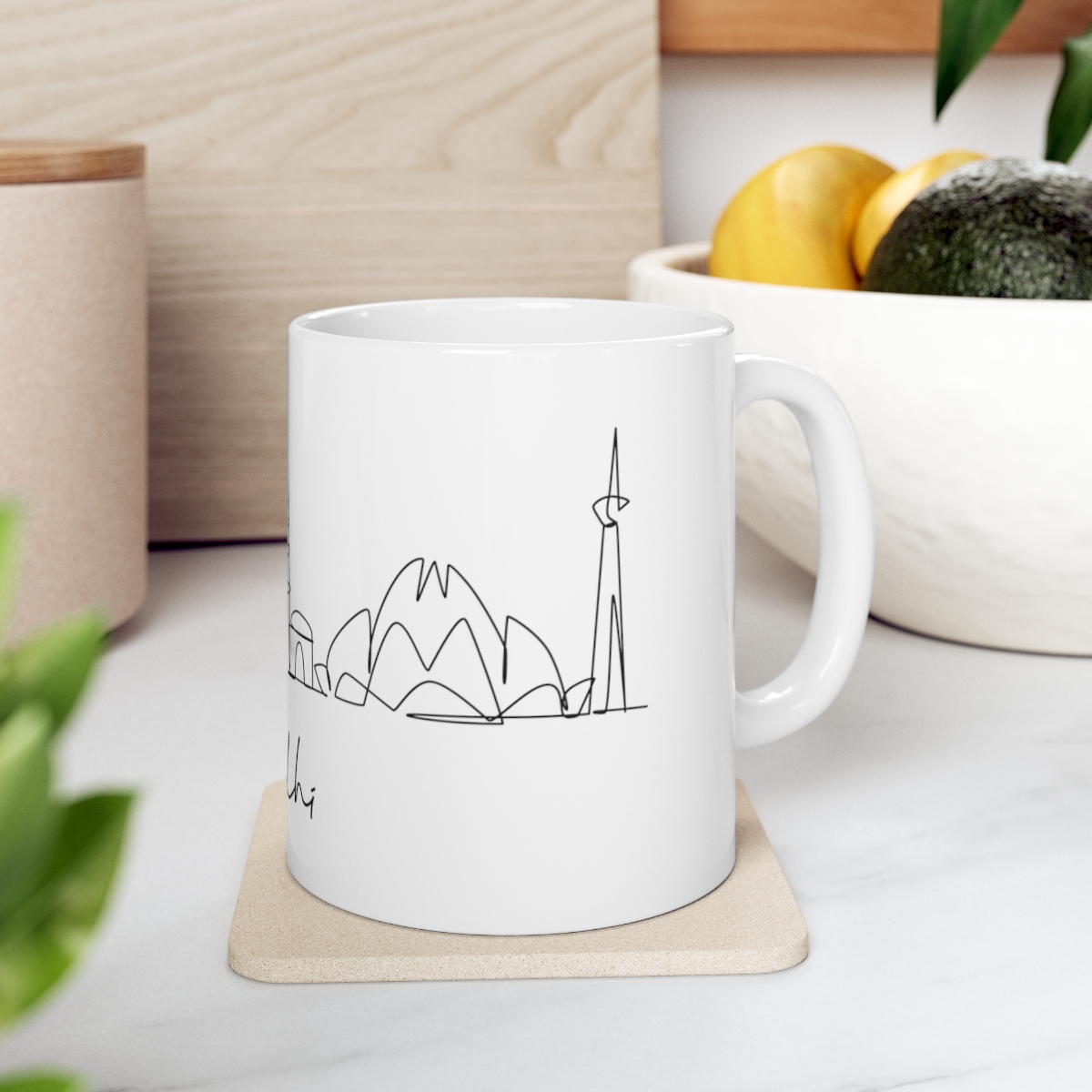 Delhi City Skyline India White Mug 11oz Ceramic - Image 7