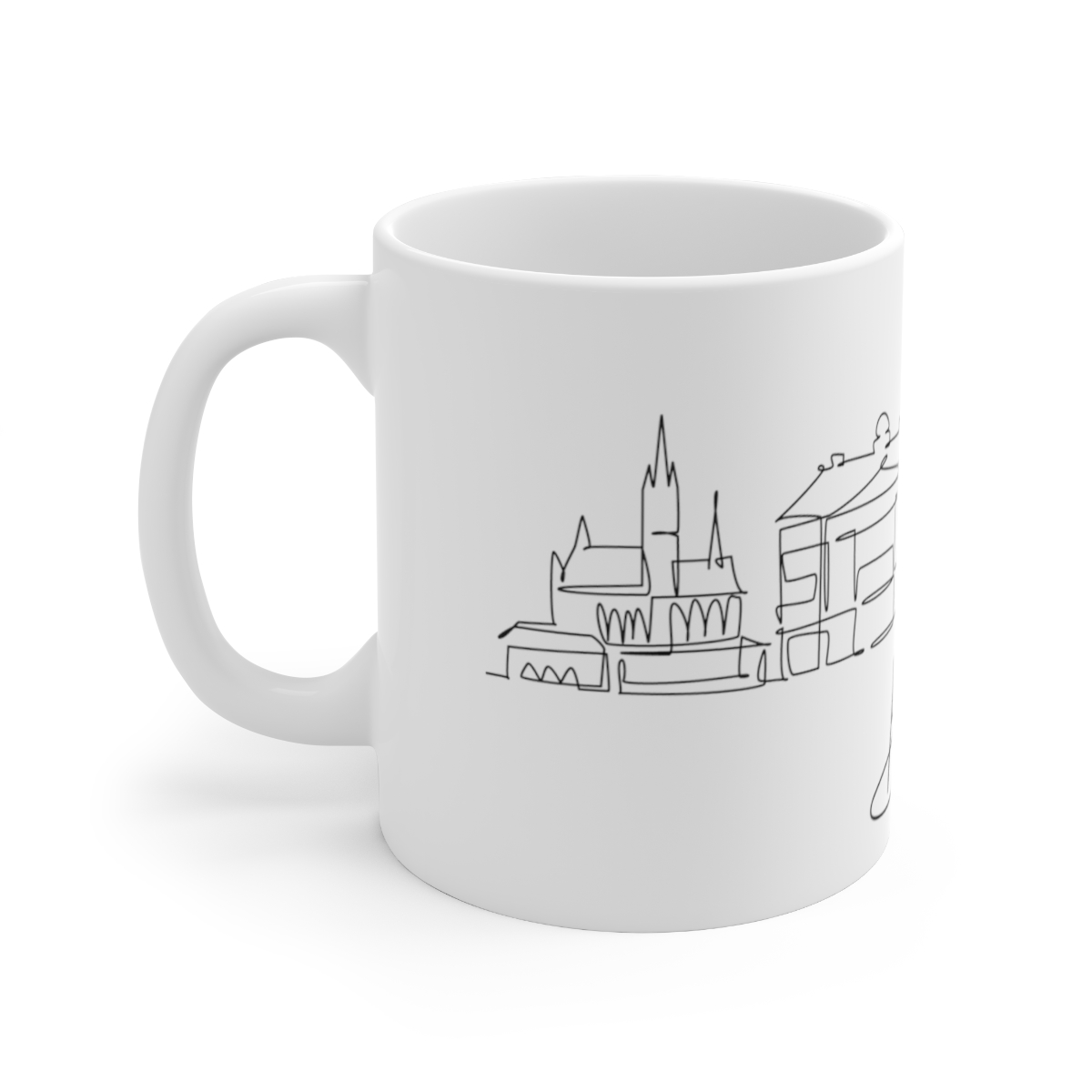 Brno City Skyline Czech Republic White Mug 11oz Ceramic - Image 2