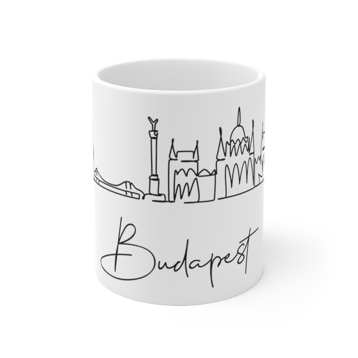 Budapest City Skyline Hungary White Mug 11oz Ceramic