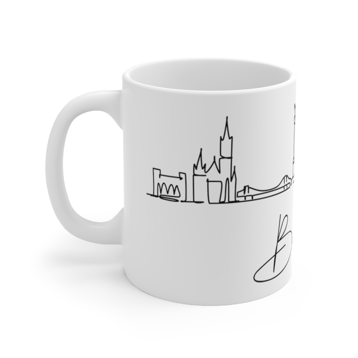Budapest City Skyline Hungary White Mug 11oz Ceramic - Image 2