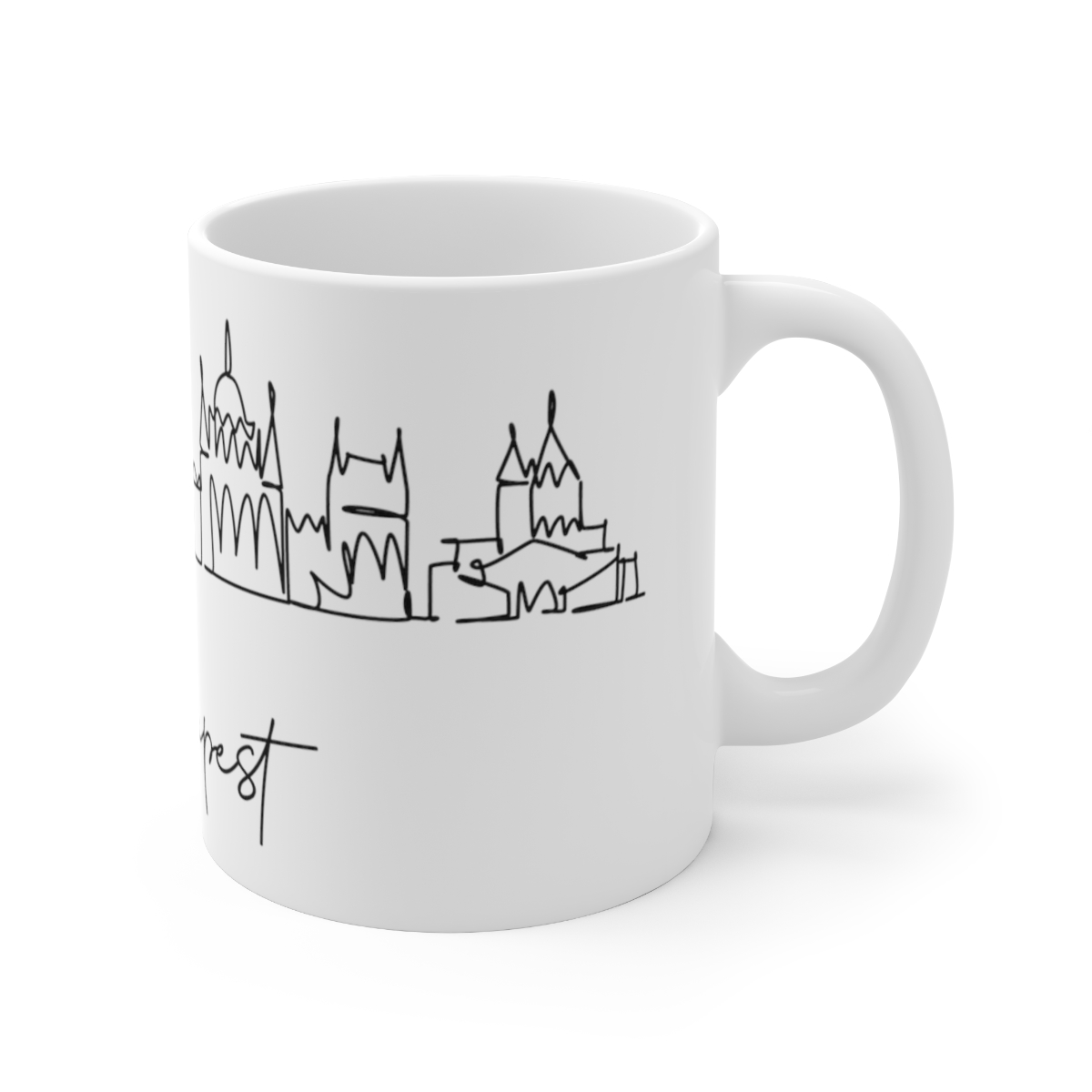 Budapest City Skyline Hungary White Mug 11oz Ceramic - Image 3