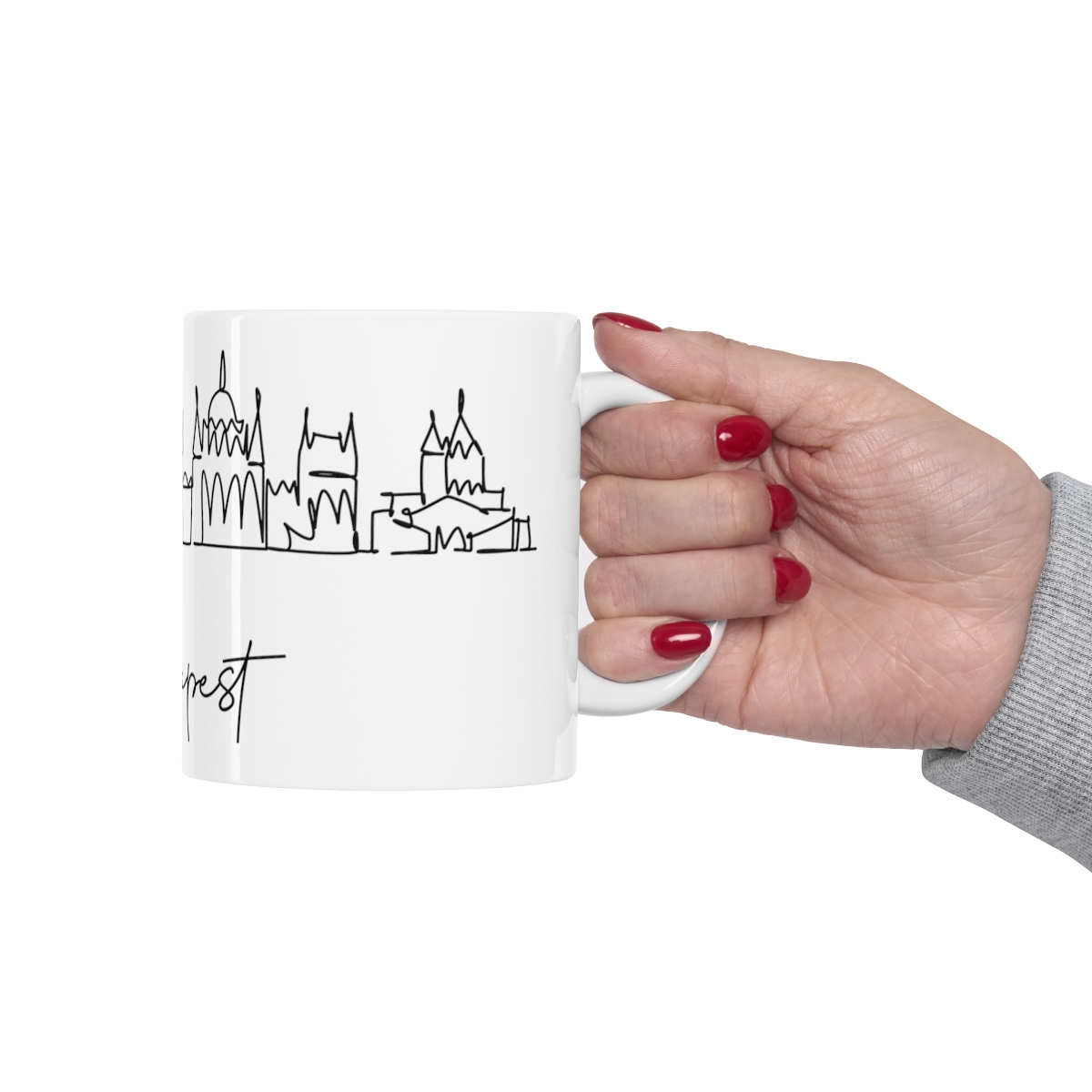 Budapest City Skyline Hungary White Mug 11oz Ceramic - Image 12