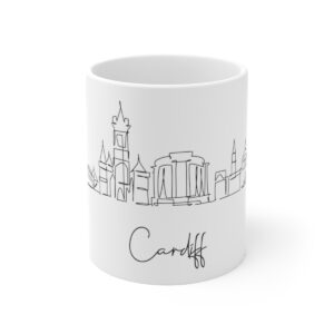 Cardiff City Skyline Wales White Mug 11oz Ceramic